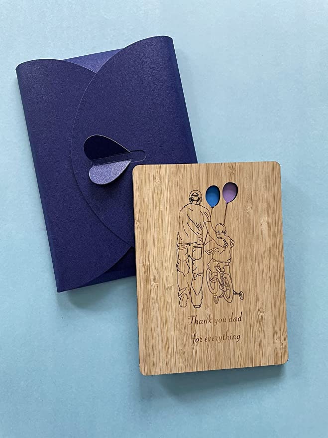 Thank You Dad Wooden Card - Father's Day from Son