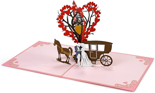 Fairytale Love Carriage 3D Pop Up Card