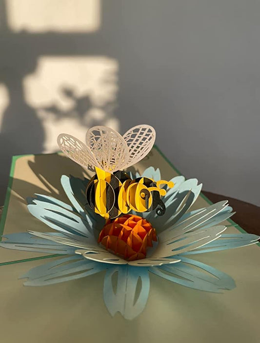Bumble Bee Flower 3D Pop Up Card - Spring Collection