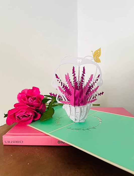Lavender Basket 3D Pop Up Card - Spring Collection