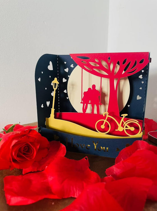 Romantic Couple Swing 3D Box Card