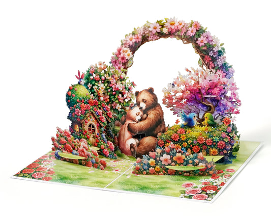 Bear Couple Love 3D Pop-Up Card - Romantic Gift for Valentine's Day, Anniversary & Birthdays