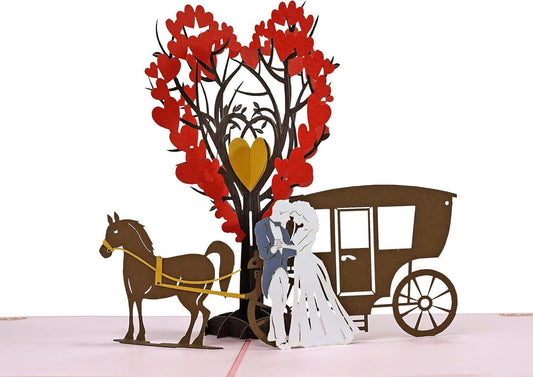 Fairytale Love Carriage 3D Pop Up Card