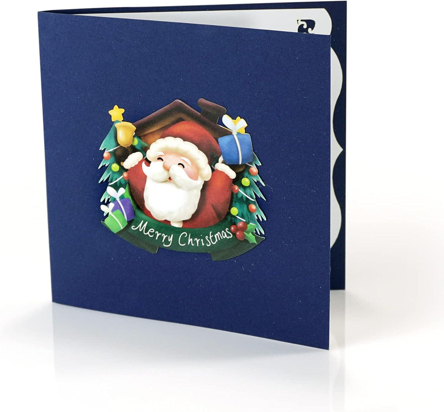 Santa Claus Decorating Christmas Tree 3D Pop Up Card