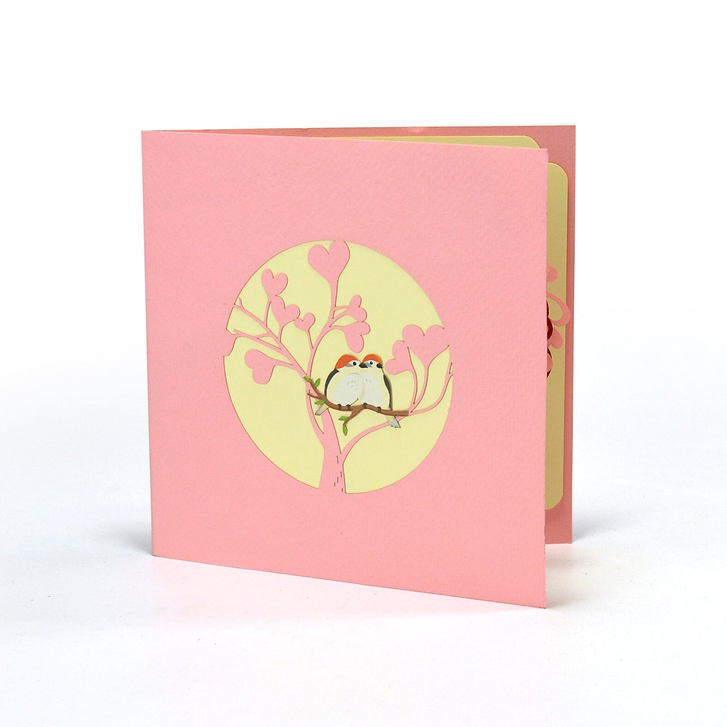Love Birds in Heart Tree 3D Pop Up Card