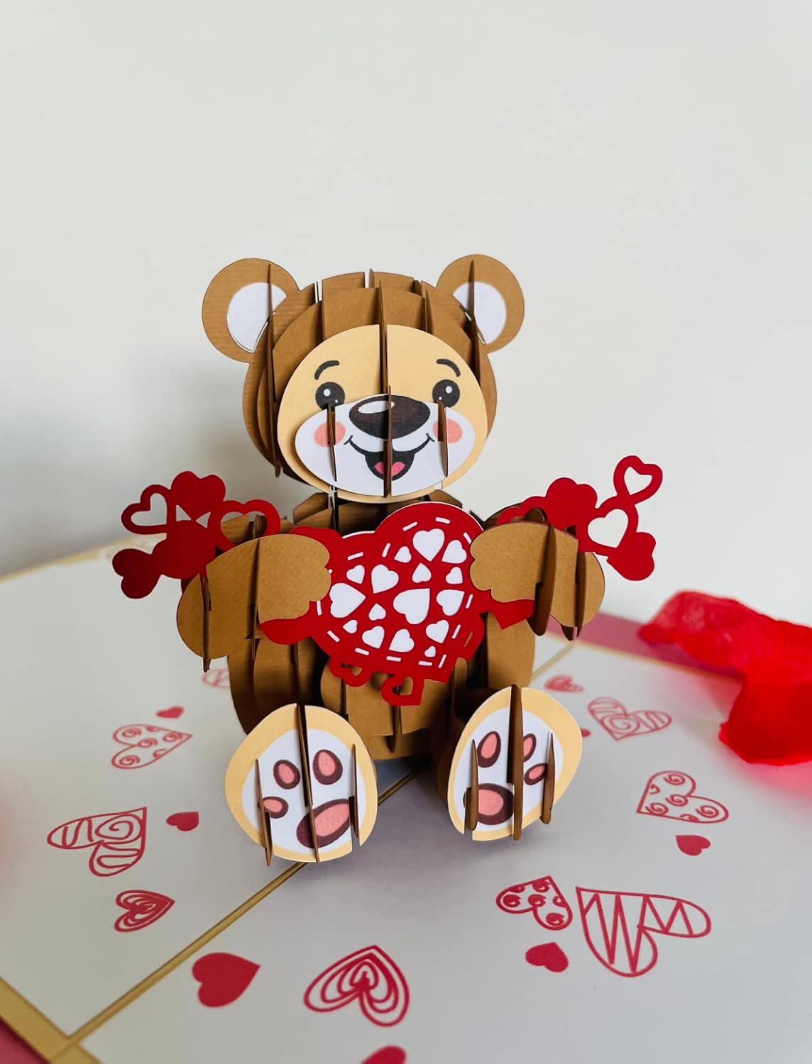 Love Teddy Bear 3D Pop Up Card