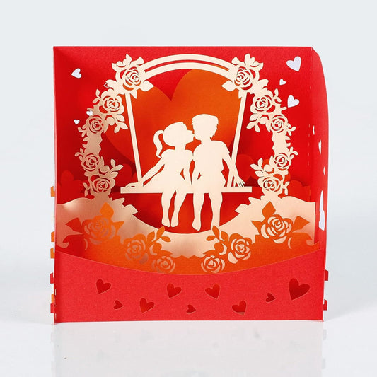 Kiss on Swing 3D Box Card - Valentine's Love Collection