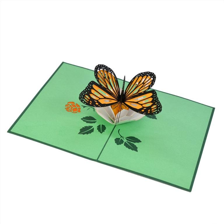 Butterfly Flower 3D Pop Up Card - Spring Collection