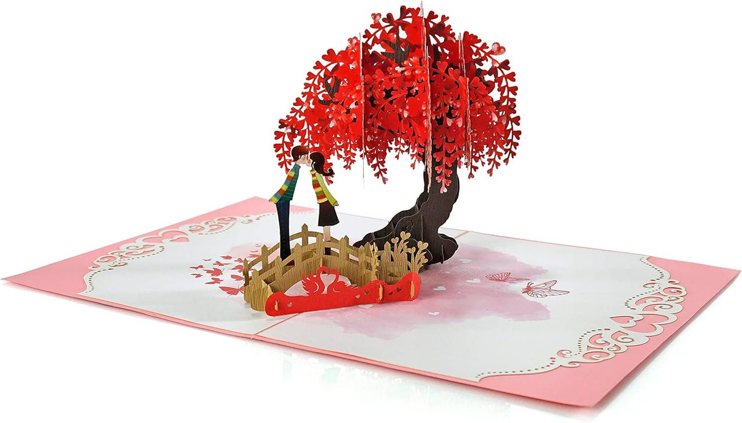 Couple Kiss 3D Pop Up Card - Romantic Valentine's Gift
