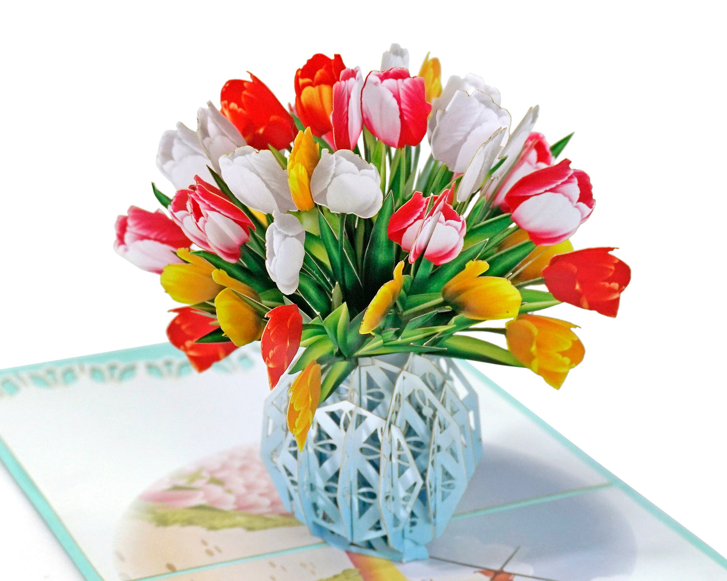 Tulip Basket 3D Pop Up Card - Spring Collection