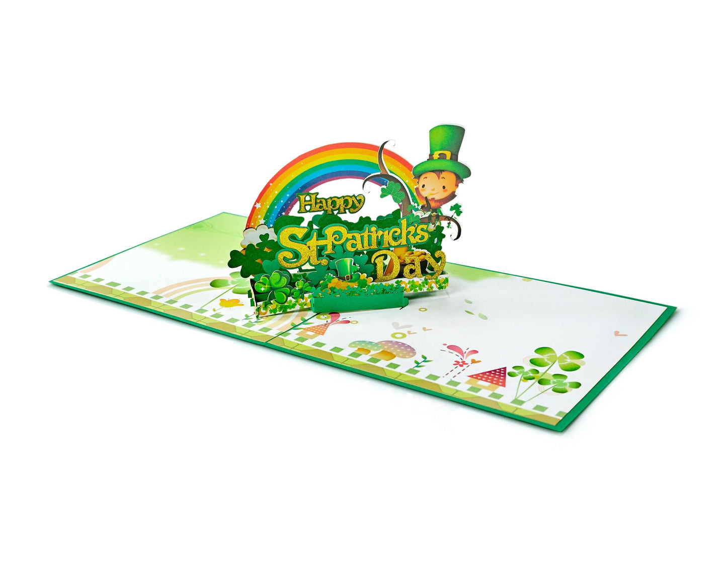 St. Patrick's Day 3D Pop Up Card - Leprechaun & Rainbow