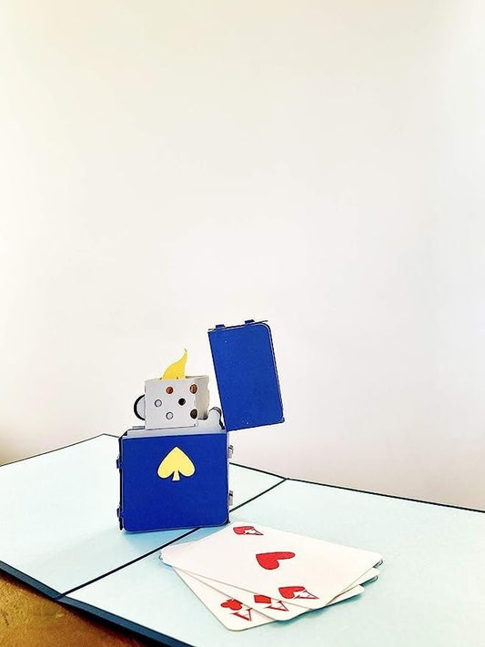 Zippo Lighter Playing Cards 3D Pop Up Card