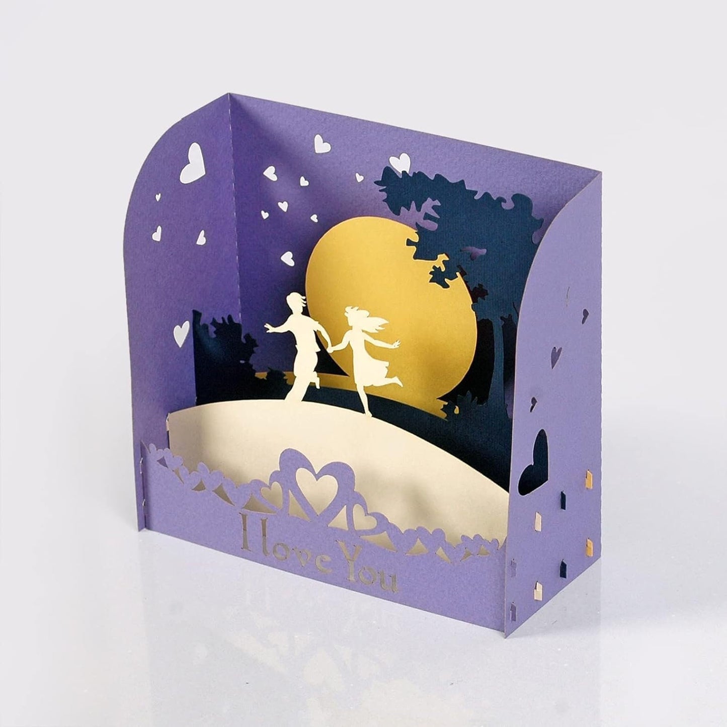 Romantic Couple Moonlight 3D Box Card