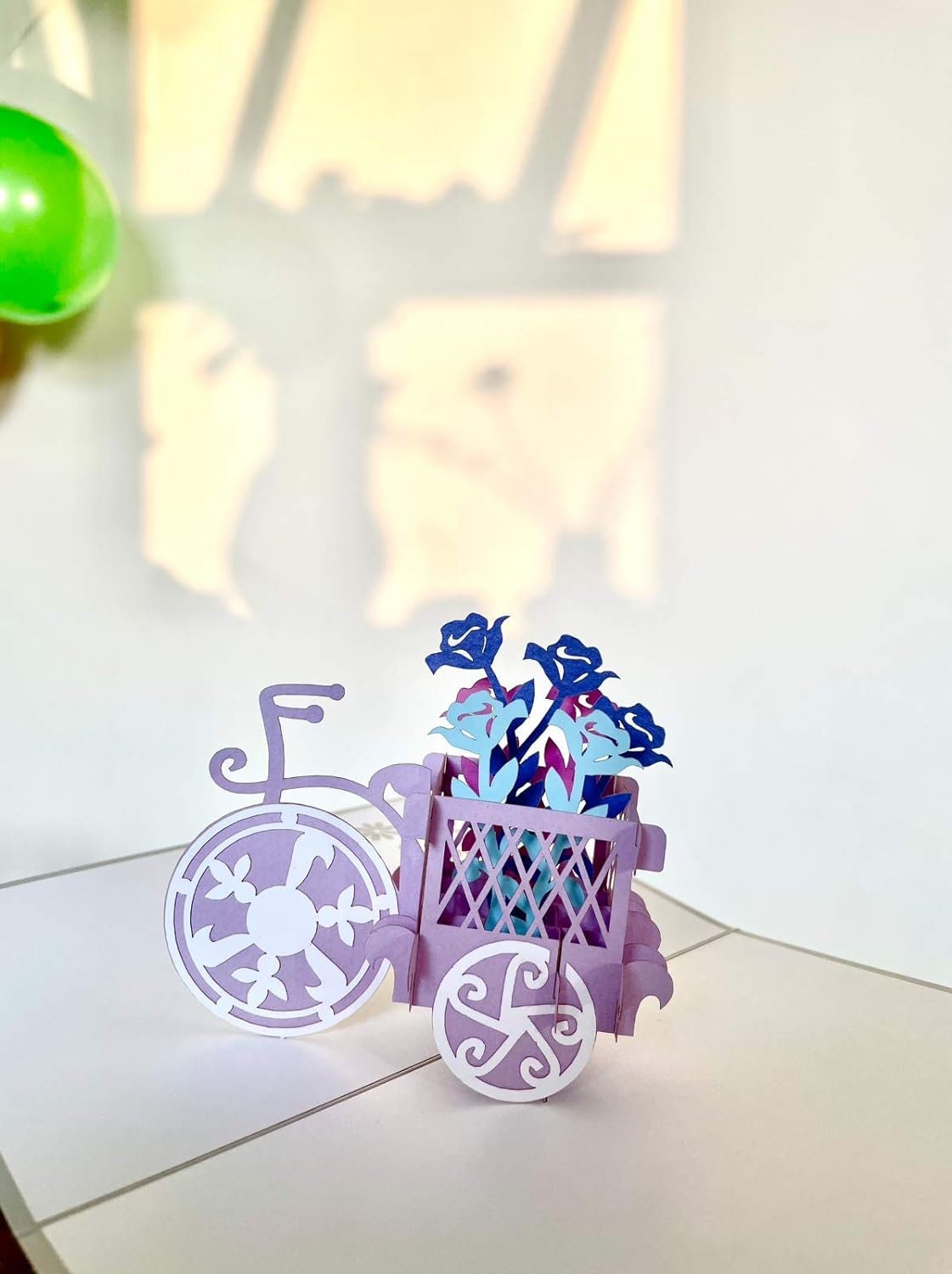 Flower Tricycle Basket 3D Pop Up Card - Spring Collection