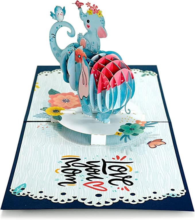 Elephant Mommy and Baby 3D Pop Up Card - Mother's Day