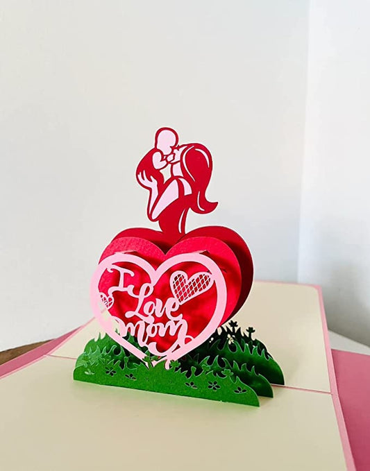 I Love Mom 3D Pop-Up Card - Mother's Day Collection