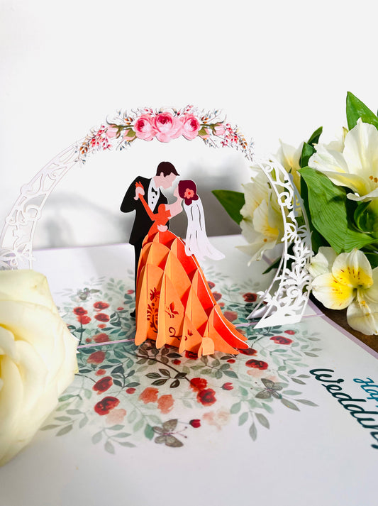 Wedding Couple 3D Pop Up Card - Happy Wedding