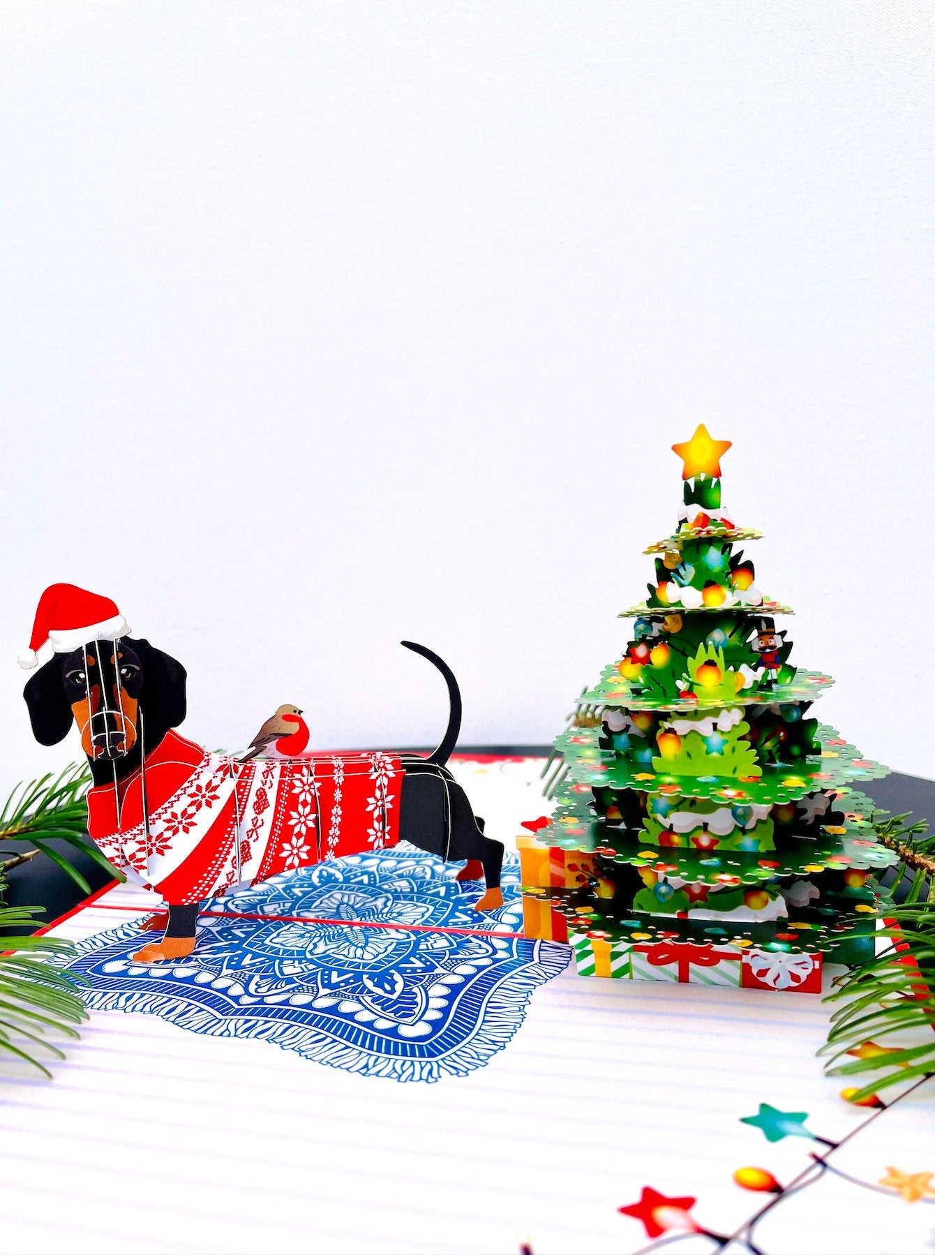 Christmas Dachshund Dog 3D Pop Up Card