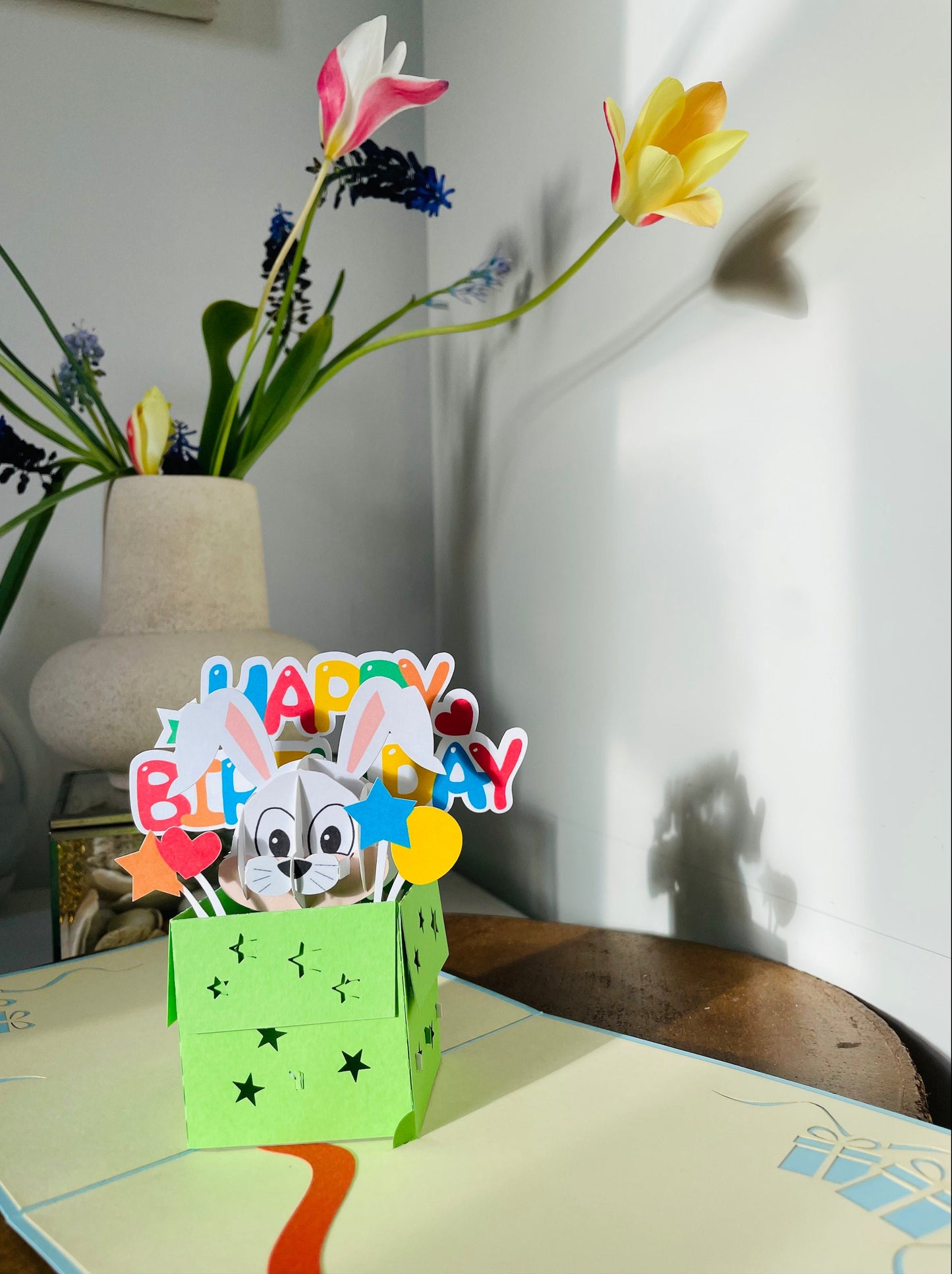 Happy Birthday Bunny Rabbit 3D Pop Up Card