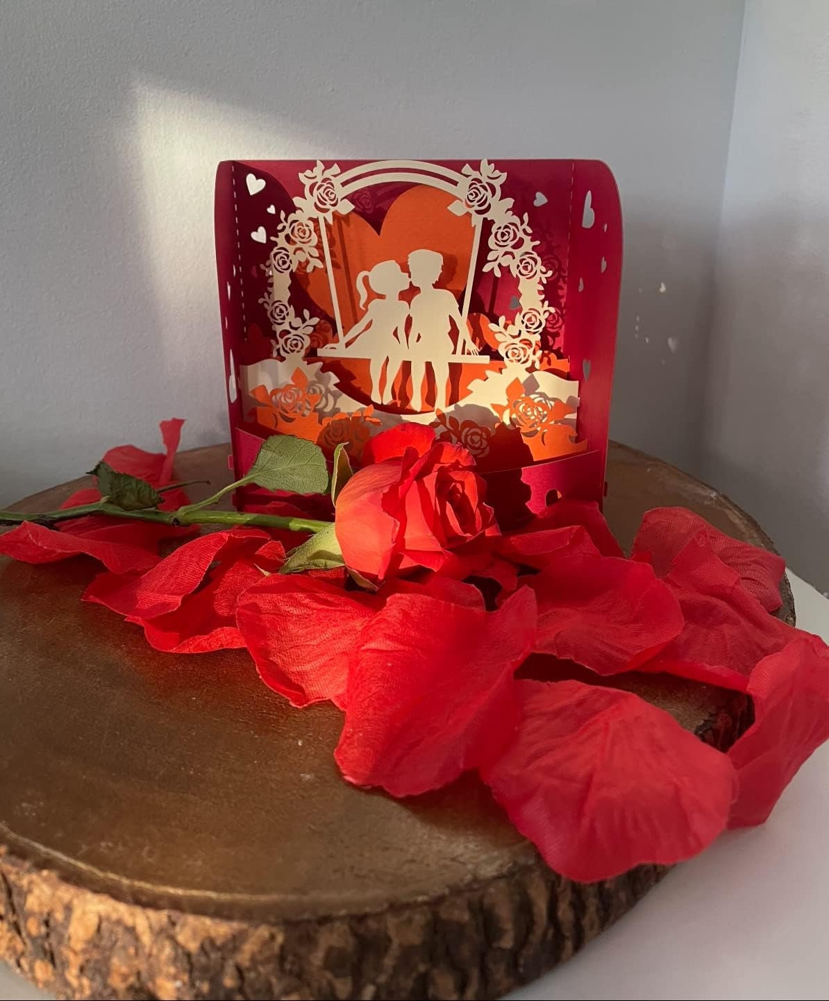 Kiss on Swing 3D Box Card - Valentine's Love Collection