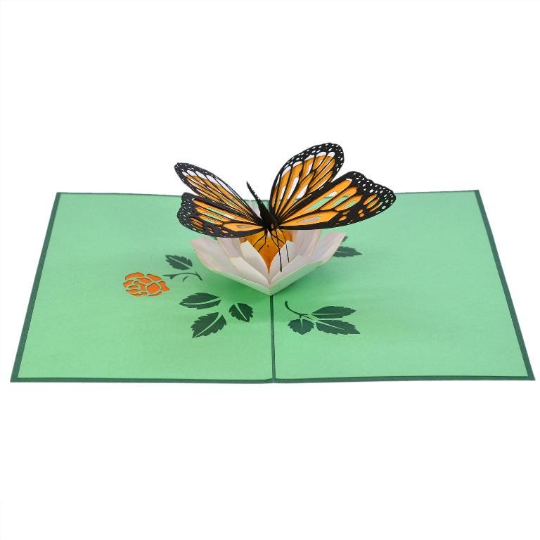 Butterfly Flower 3D Pop Up Card - Spring Collection