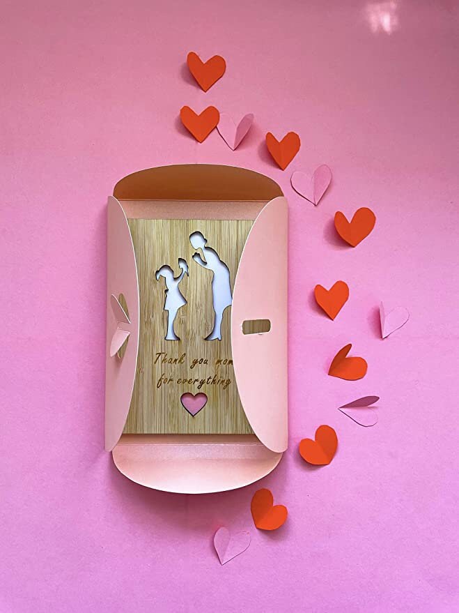 Thank You Mom Wooden Card - Mother's Day Gift