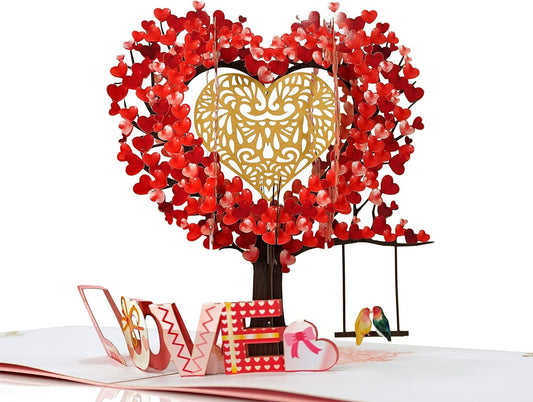 Love Birds in Love Tree 3D Pop Up Card