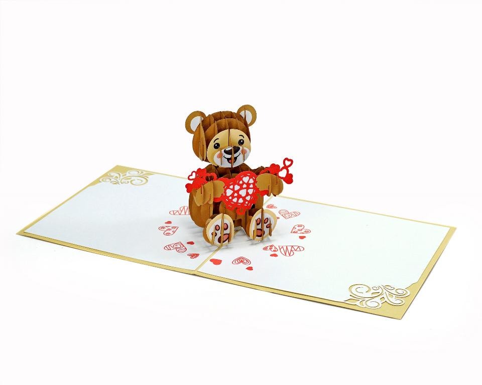 Love Teddy Bear 3D Pop Up Card