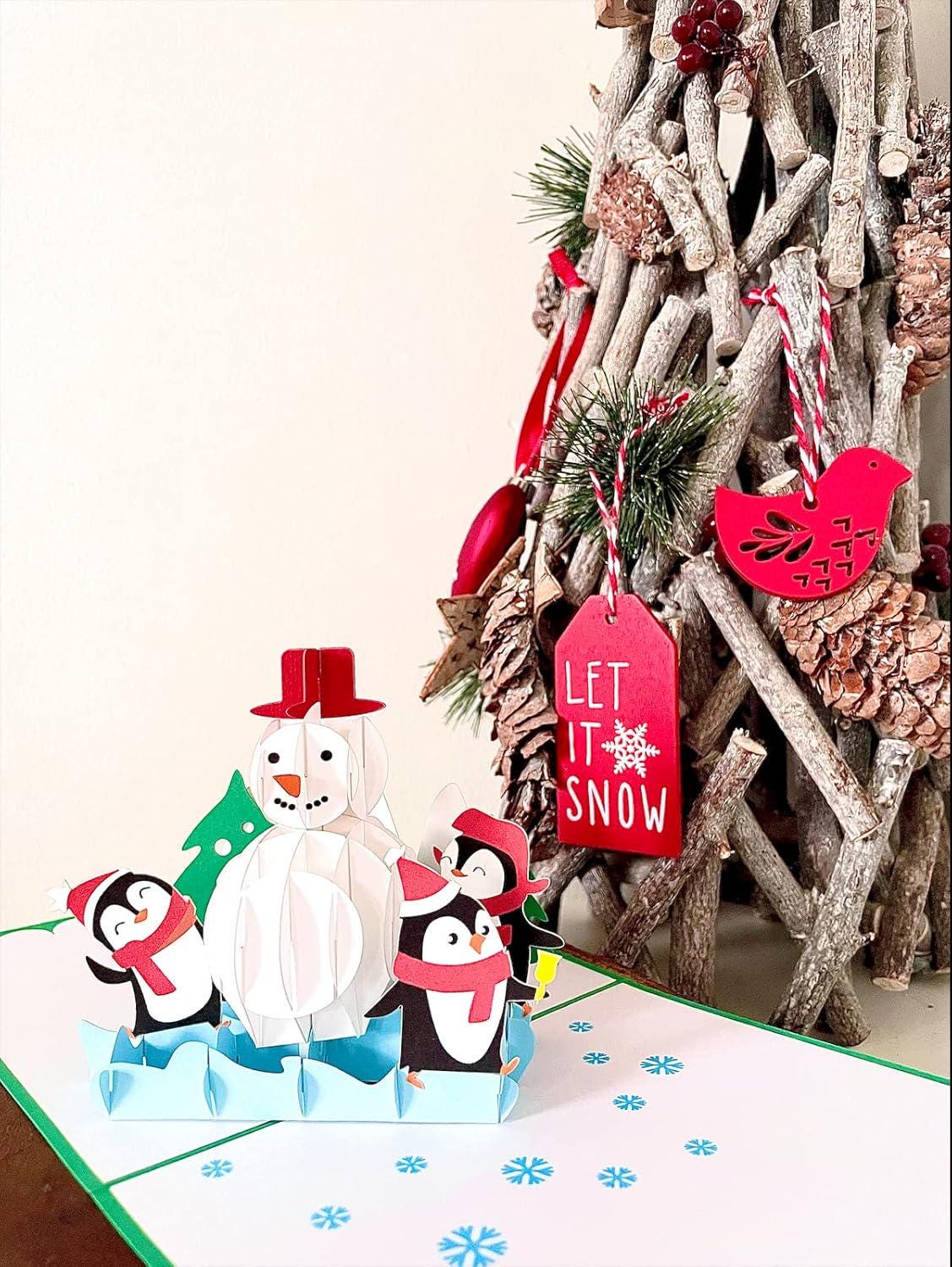 Snowman and Penguins 3D Christmas Pop Up Card