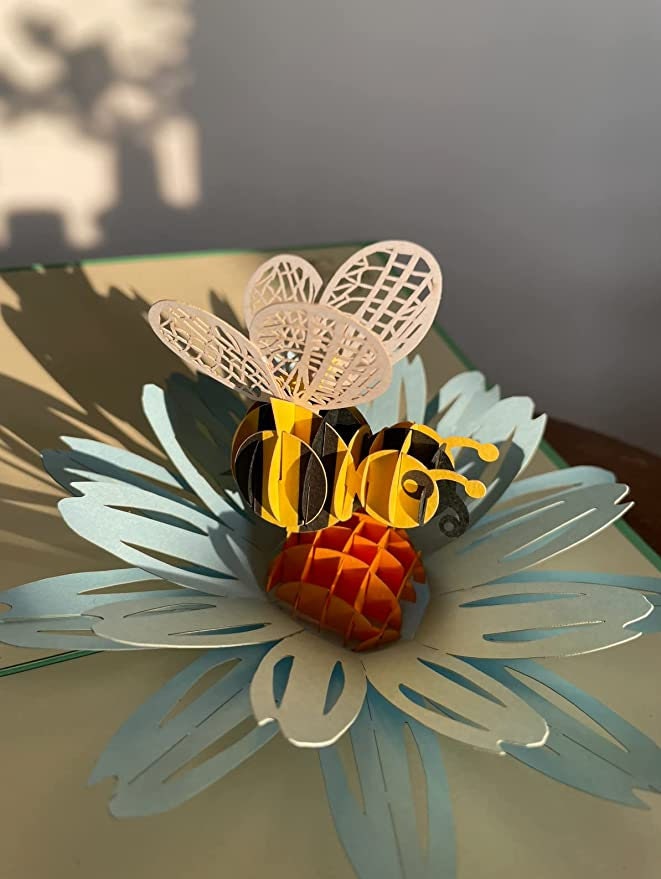 Bumble Bee Flower 3D Pop Up Card - Spring Collection