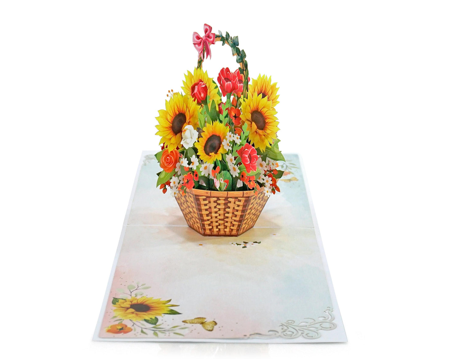 Sunflower Basket 3D Pop Up Card - Spring Bouquet