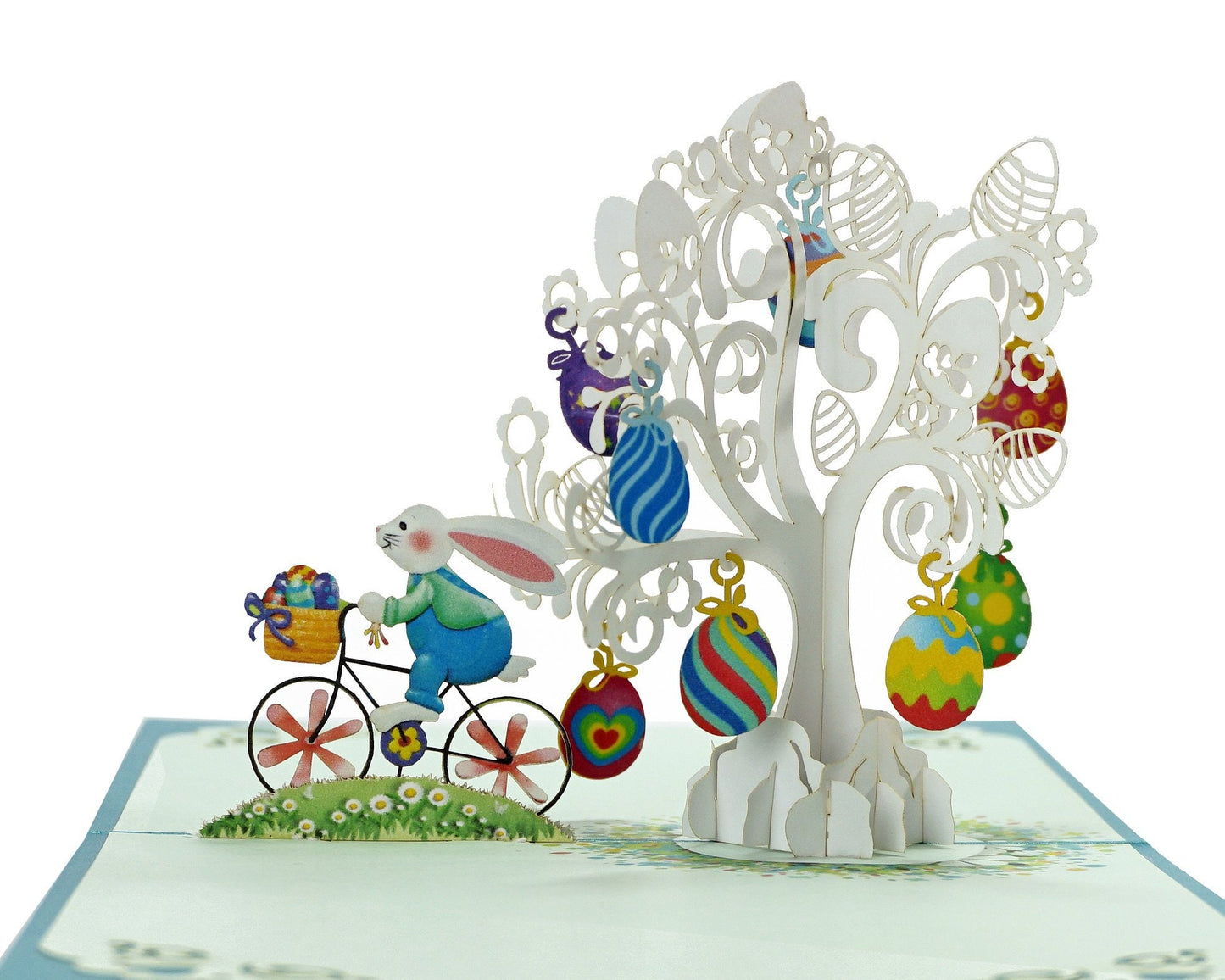 Happy Easter Bunny Bicycle 3D Pop Up Card