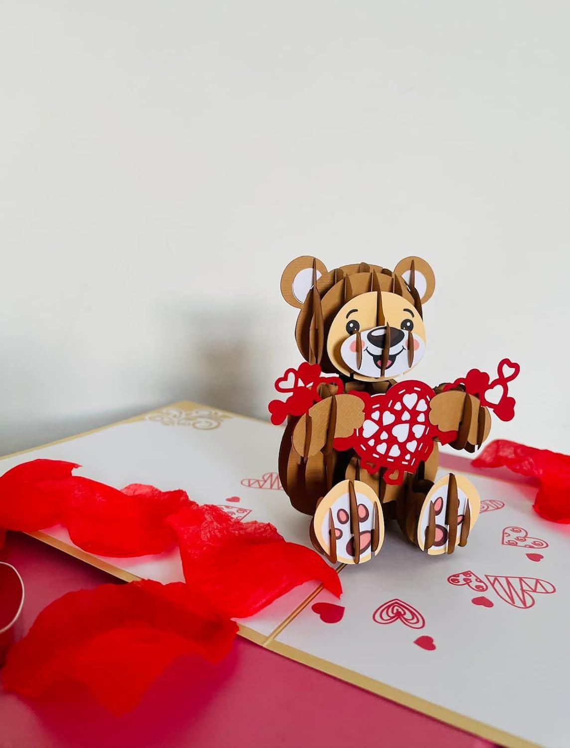 Love Teddy Bear 3D Pop Up Card