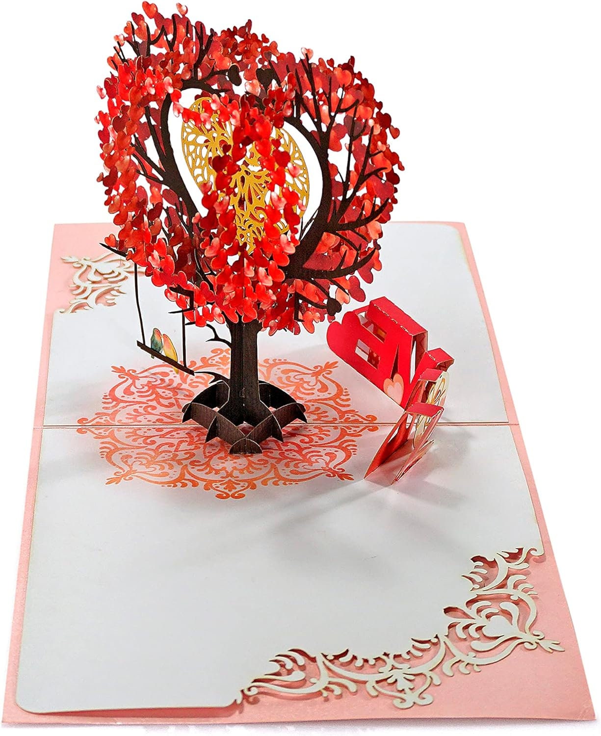 Love Birds in Love Tree 3D Pop Up Card