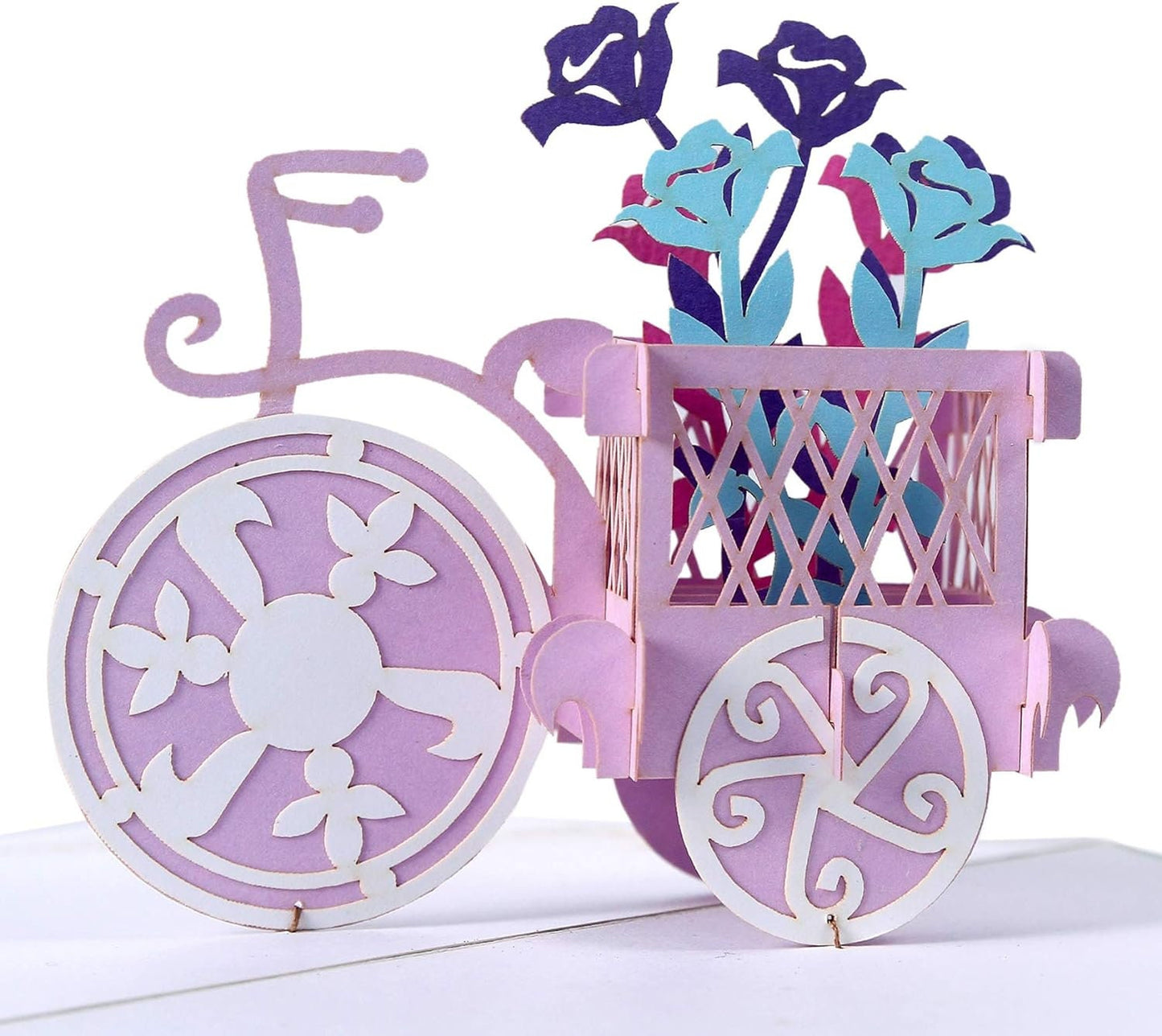 Flower Tricycle Basket 3D Pop Up Card - Spring Collection