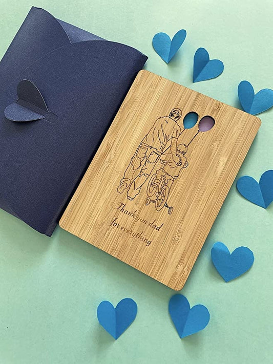 Thank You Dad Wooden Card - Father's Day from Son