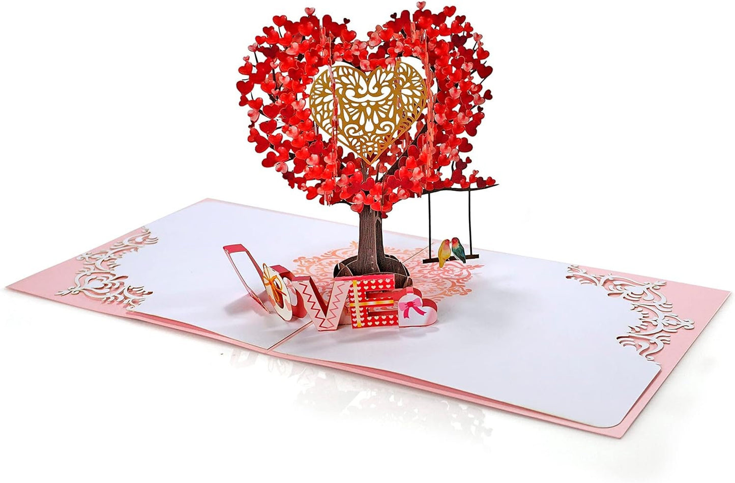 Love Birds in Love Tree 3D Pop Up Card