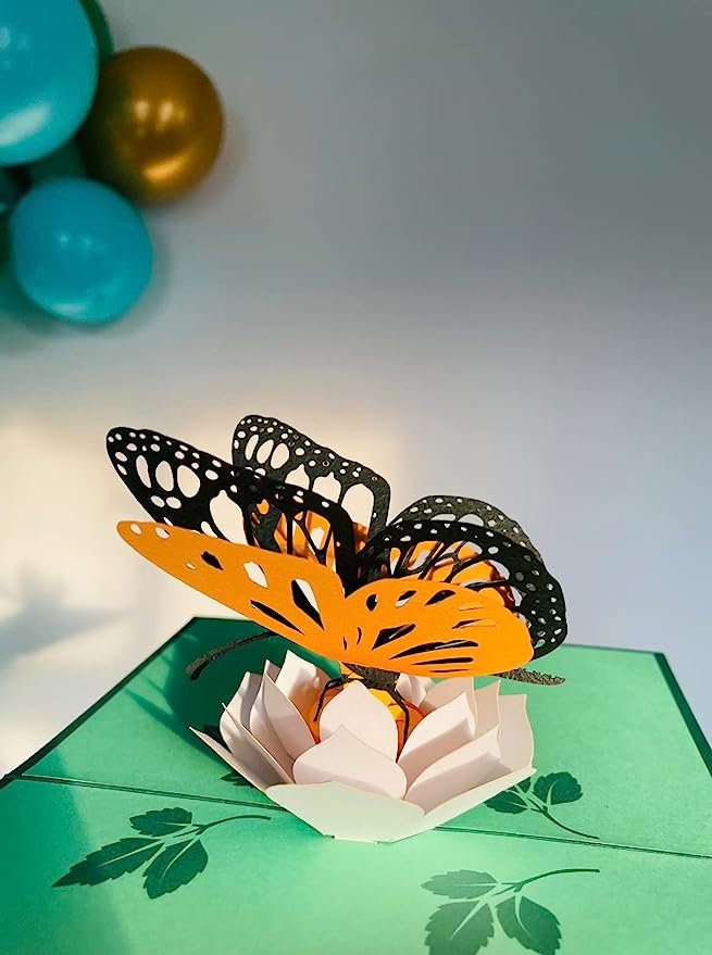 Butterfly Flower 3D Pop Up Card - Spring Collection