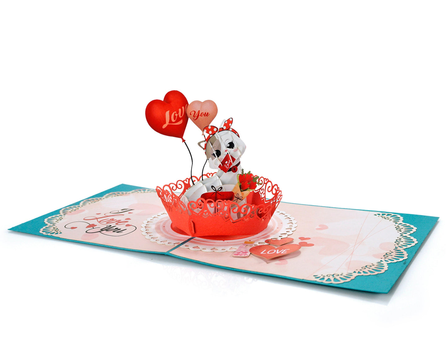 Love Cat 3D Pop Up Card - Valentine's Collection