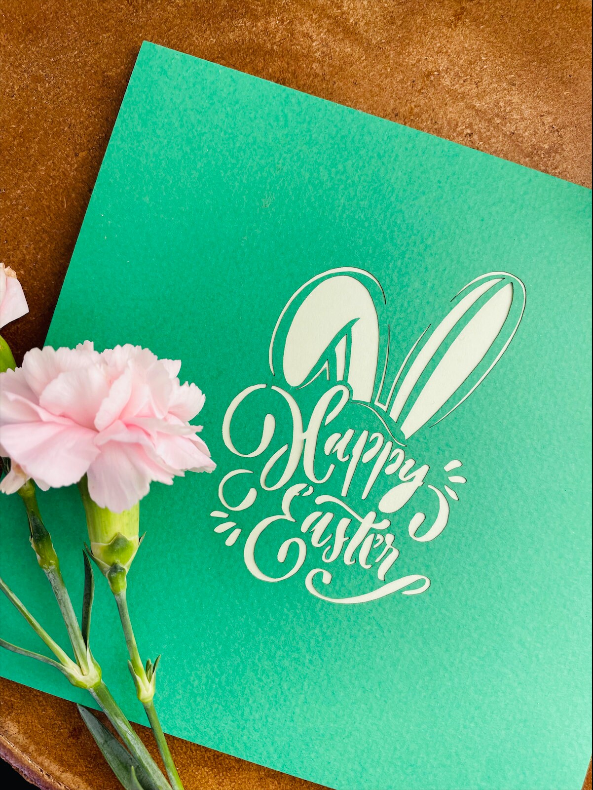 Happy Easter Bunny Basket 3D Pop Up Card