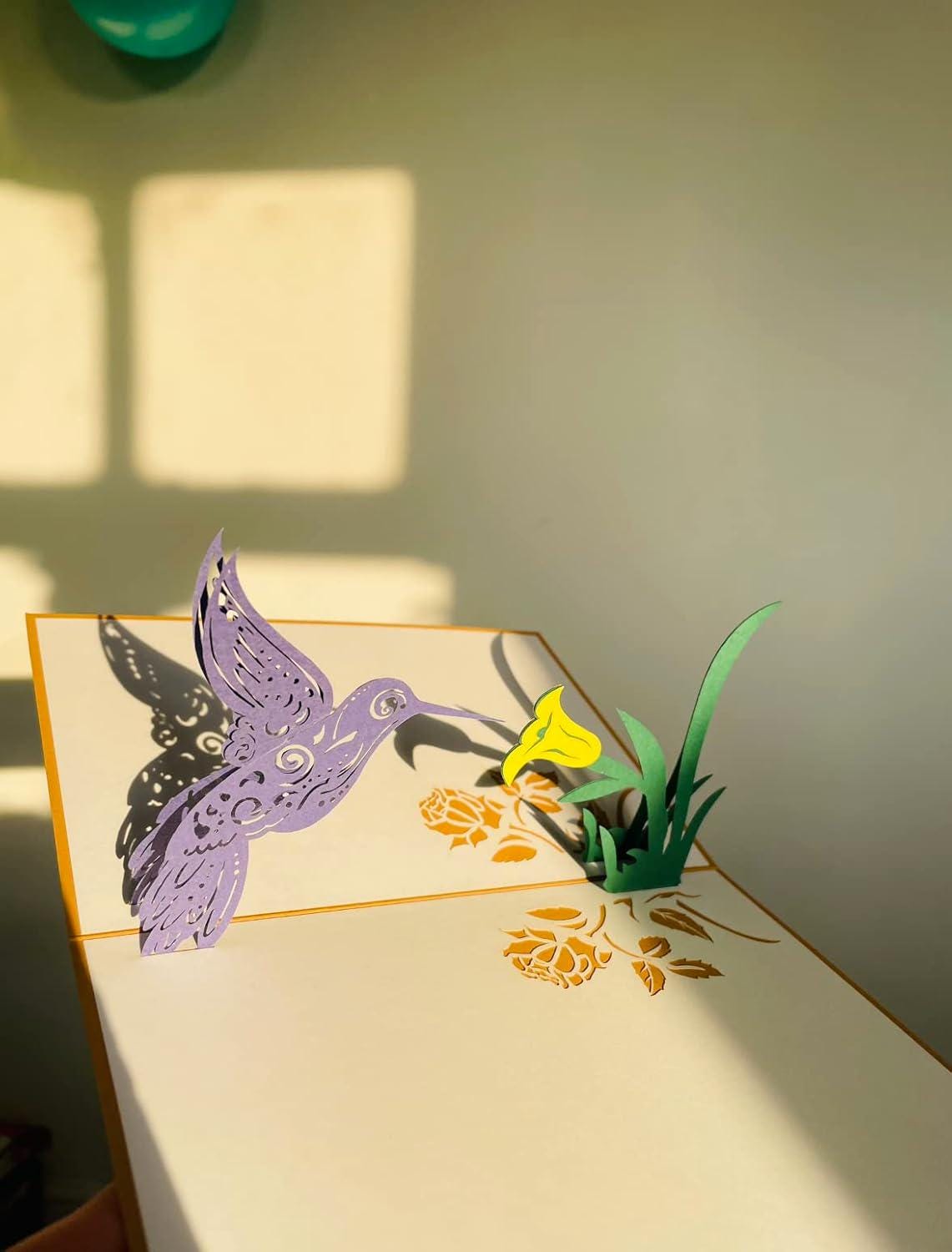 Hummingbird Flower 3D Pop-Up Card - Spring Collection
