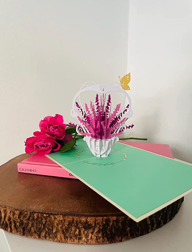 Lavender Basket 3D Pop Up Card - Spring Collection