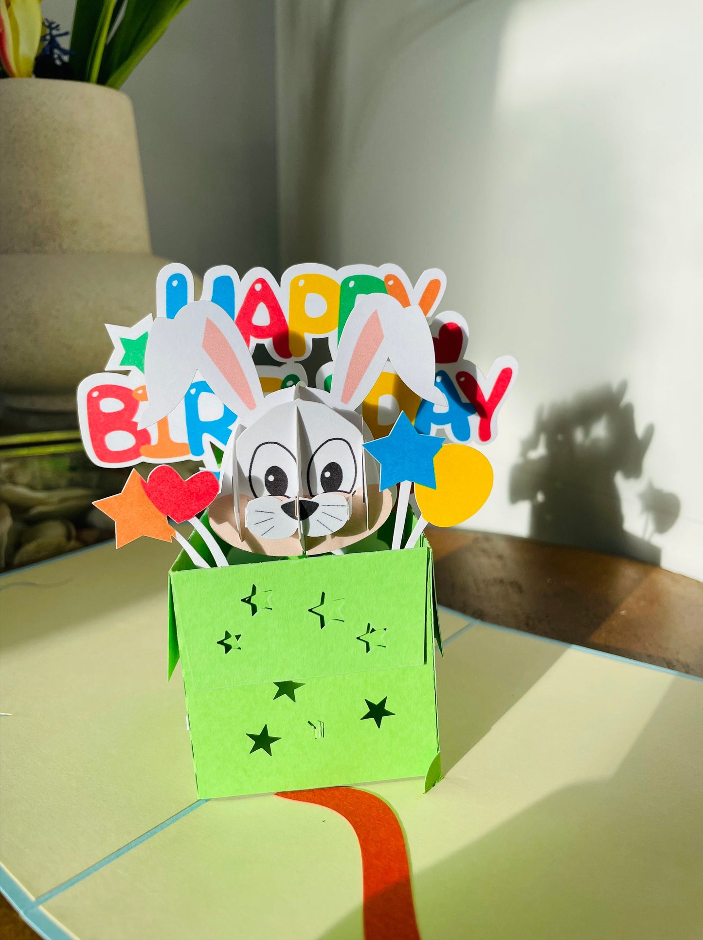 Happy Birthday Bunny Rabbit 3D Pop Up Card