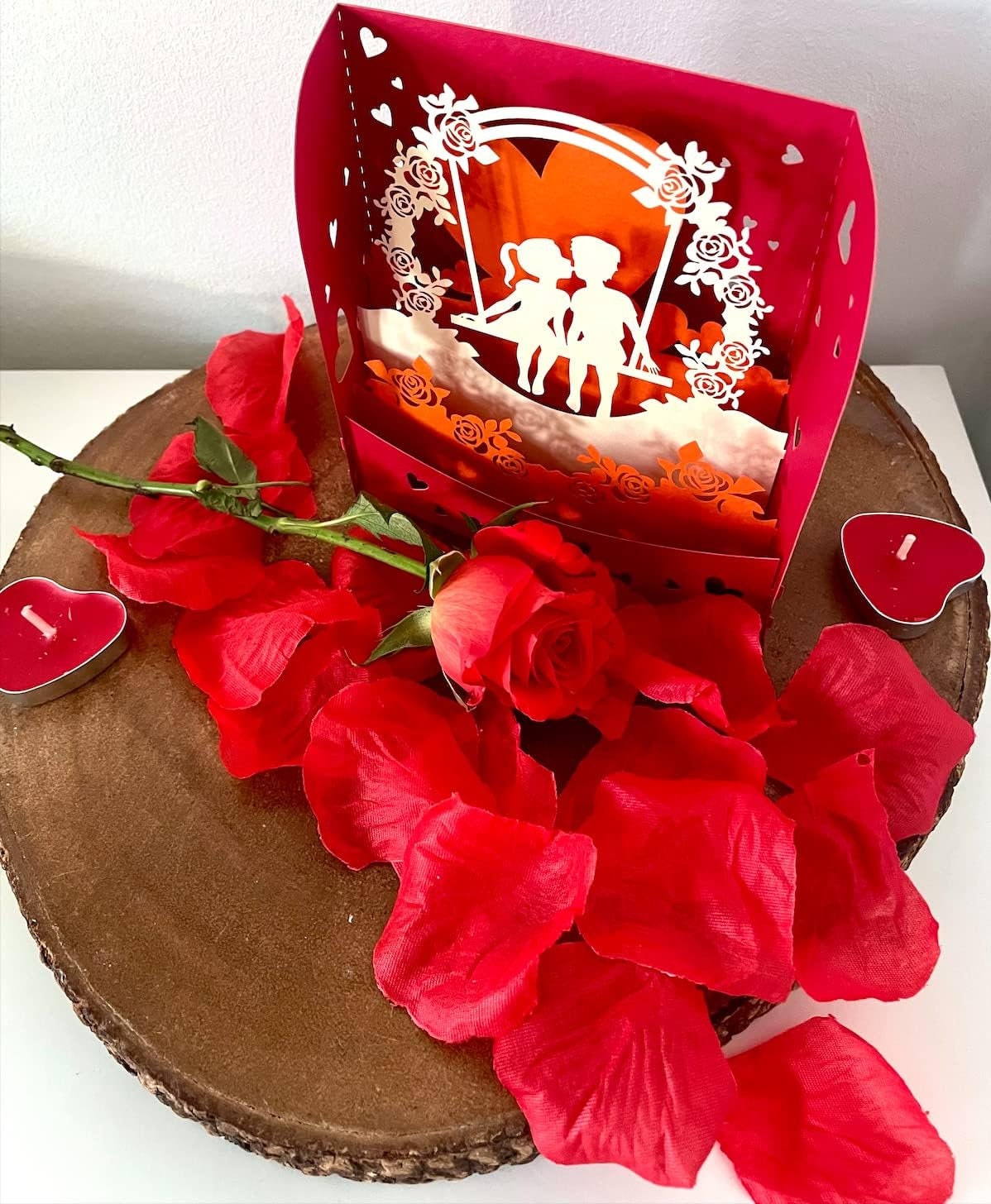 Kiss on Swing 3D Box Card - Valentine's Love Collection