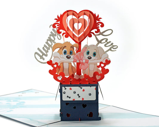 Dog Couple 3D Pop Up Card - Love Collection