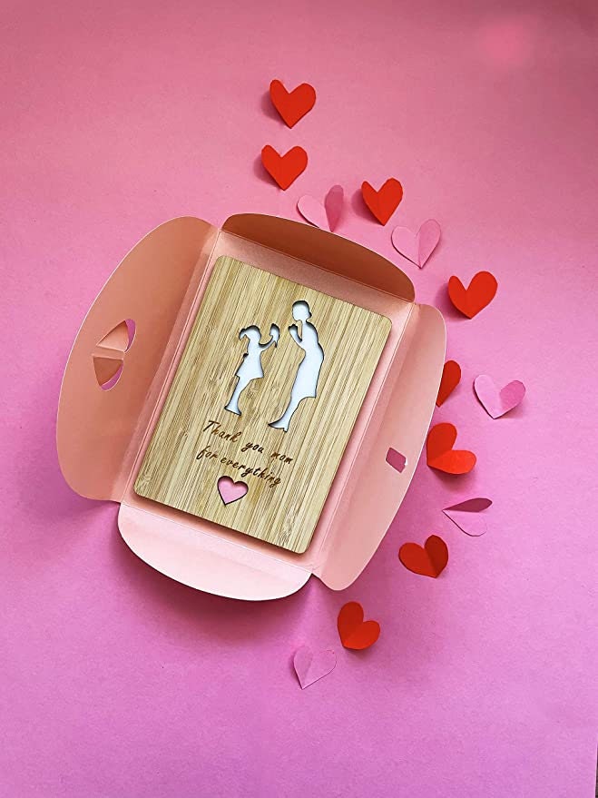 Thank You Mom Wooden Card - Mother's Day Gift