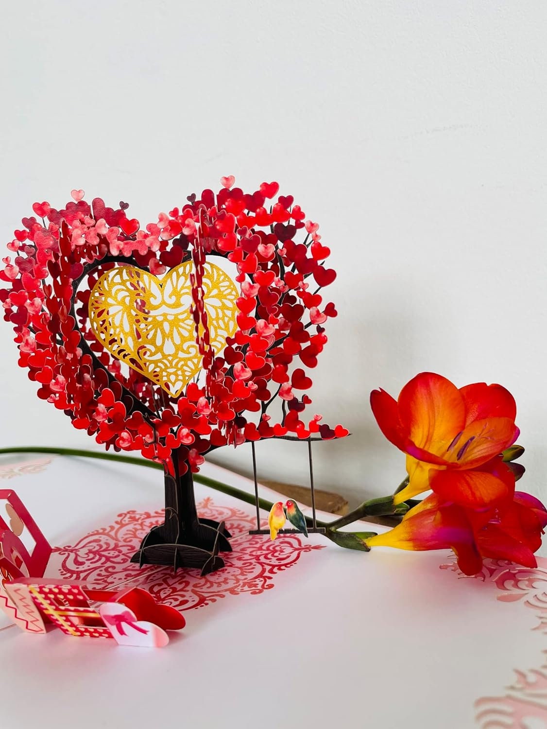 Love Birds in Love Tree 3D Pop Up Card