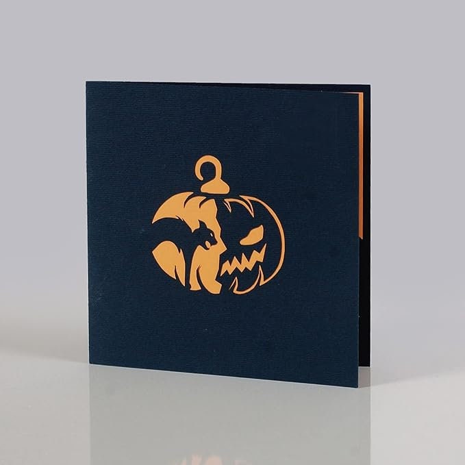 Halloween Pumpkin Black Cat 3D Pop Up Card