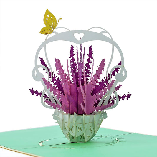 Lavender Basket 3D Pop Up Card - Spring Collection