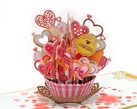 Love Heart Cupcake 3D Pop Up Card
